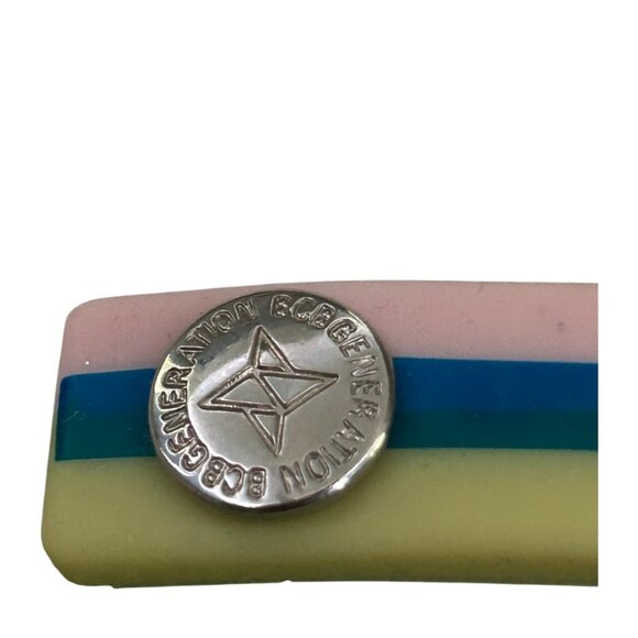 🎄 NEW 🛍️ BCBG BCBGENERATION 🎁 TAKEN PINK BLUE YELLOW SLIDE LETTER BRACELET - Picture 4 of 4